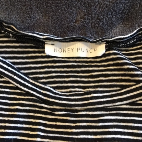 Black + White Striped Muscle Top - Picture 3 of 4